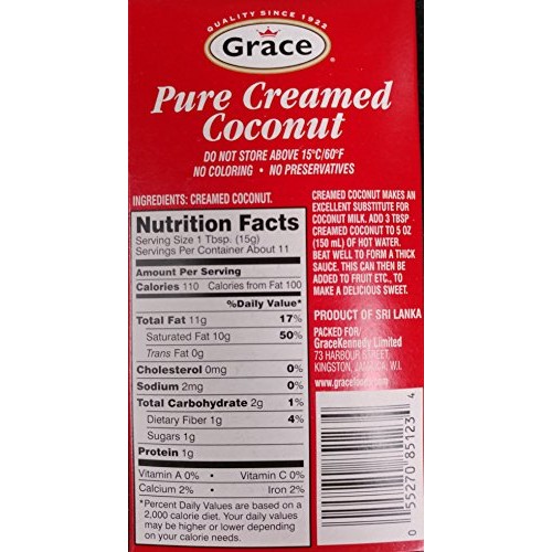 Grace Pure Creamed Coconut 6 Oz 2Pk