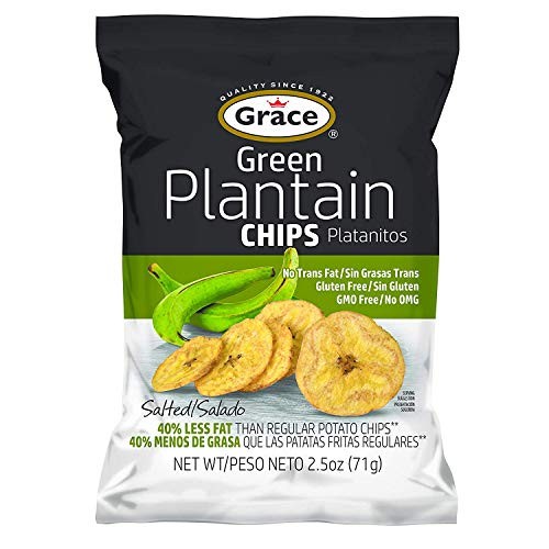 Grace Salted Green Plantain Chips 6 Pack, Total Of 15Oz