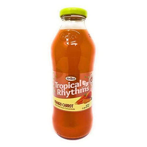 Grace Tropical Rhythms Mango Carrot Jamaican Fruit Juice 16Oz, 6