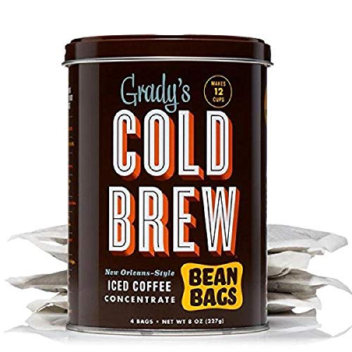 Gradys Cold Brew Coffee, 1 Storage Can With 4 Bean Bags, Regula