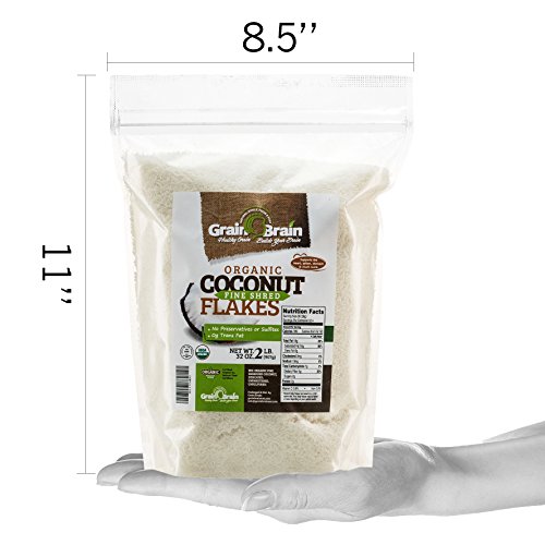 Grain Brain Organic Fine Shredded Coconut 2Lb Unsweetened, Sul
