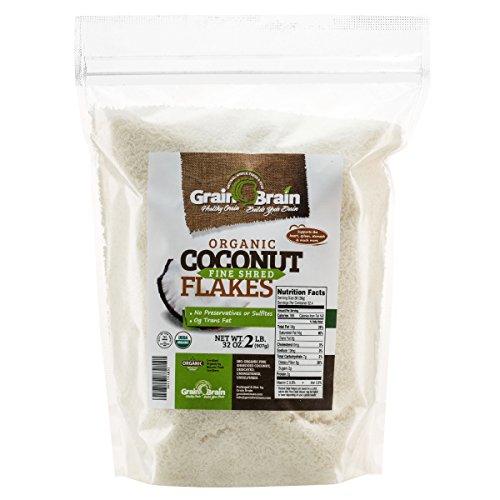 Grain Brain Organic Fine Shredded Coconut 2Lb Unsweetened, Sul