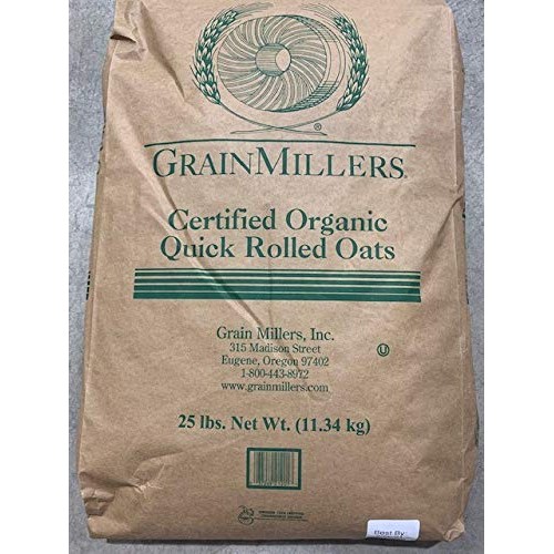 Organic Quick Rolled Oats Non-GMO 25 lb by Grain Millers