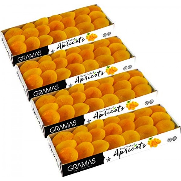 Gramas Dried Turkish Apricots, Vegan, Gluten-Free, Healthy Snack...
