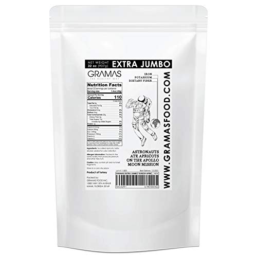 Gramas Extra Jumbo Turkish Apricots In Resealable 2 Lb. Bag, Veg
