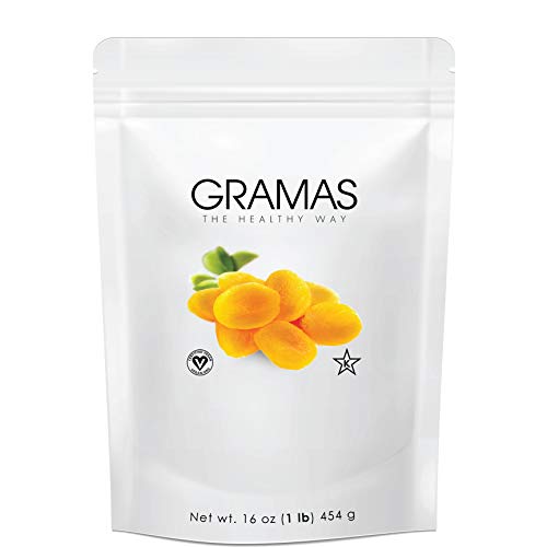 Gramas Jumbo Turkish Apricots In Resealable 1 Lb. Bag, Vegan, Gl
