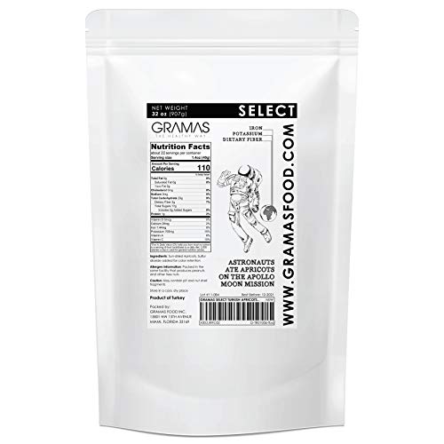 Gramas Select Turkish Apricots In Resealable 2 Lb. Bag, Vegan, G