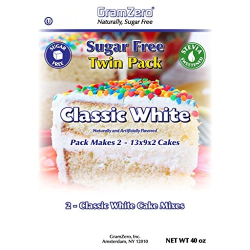 Gramzero, 2 Pack White Cake Mix, Makes 2 - 13X9X2 Cakes, Stevia