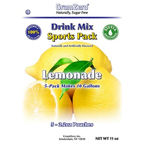 Gramzero Lemonade Sugar Free Drink Mix Sports Pack, Very Low Cal