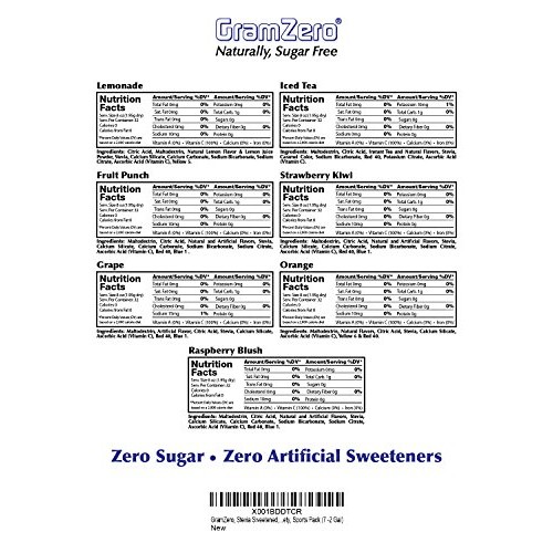 Gramzero Lg Variety Drink Mix, 7/2 Gallon Yield 224 - 8 Oz Serv