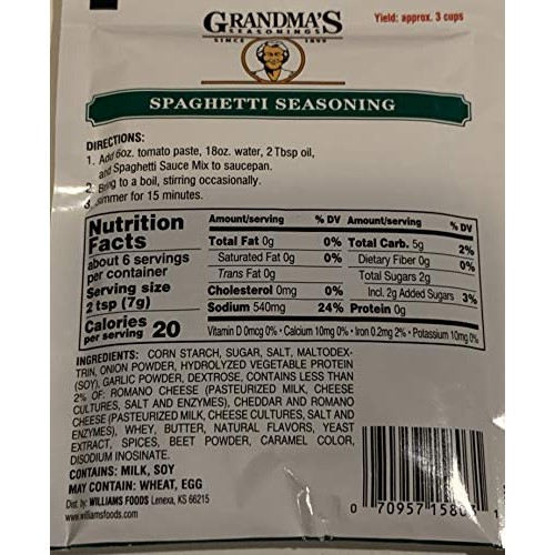 Grandmas Spaghetti Sauce Seasoning-12 Packets, 1.25 Oz