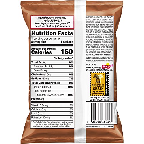 Grandmas Mini Whole Grain Chocolate Chip Cookies, 1.22 Ounce P