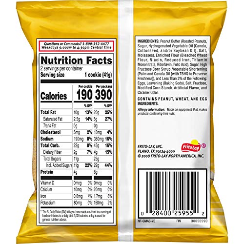 Grandmas Cookies, Peanut Butter, 2.5oz 10 Pack