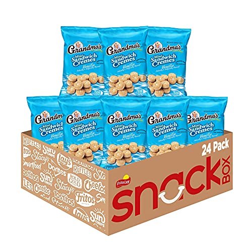 Grandmas Mini Cookies, Vanilla Crème, 3.71 Ounce Pack Of 24