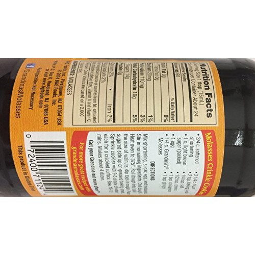 Grandmas Original Unsulphured Molasses All Natural 12Oz Jar Pa