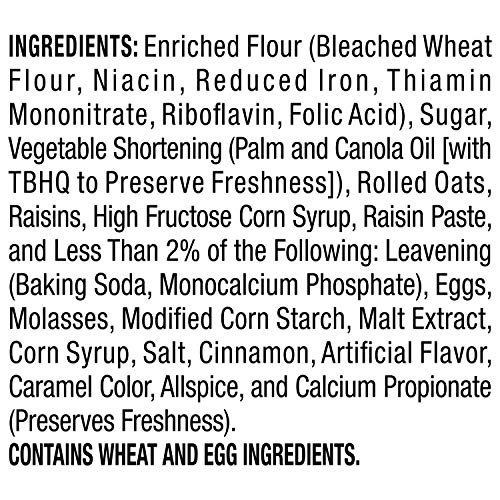 Grandmas Oatmeal Raisin Cookies, 2.5 Ounce Pack Of 60