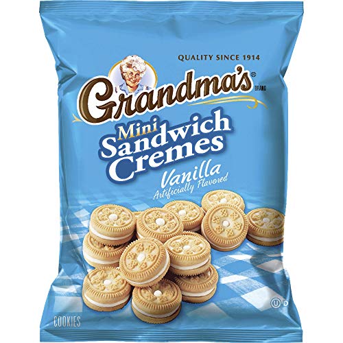Grandmas Sandwich Cookies, Vanilla Creme Minis, 2.12 Ounce Pac