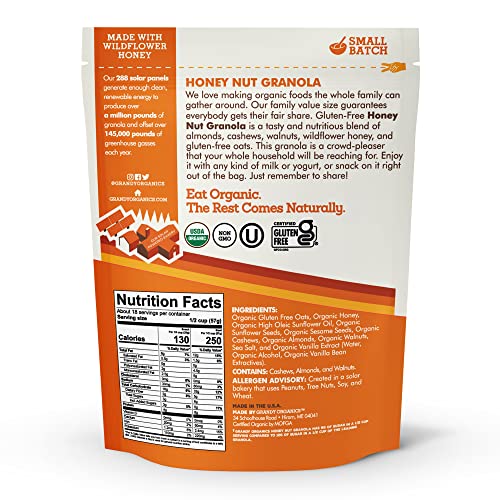 Grandy Organics Honey Nut Gluten Free Granola - Certified Organi...