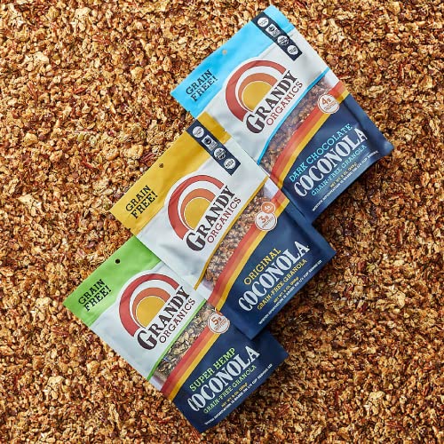 Grandy Organics Organic Coconut Granola, Variety Pack Coconola -...