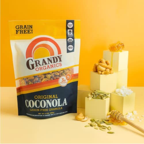 Grandy Organics Organic Coconut Granola, Variety Pack Coconola -...