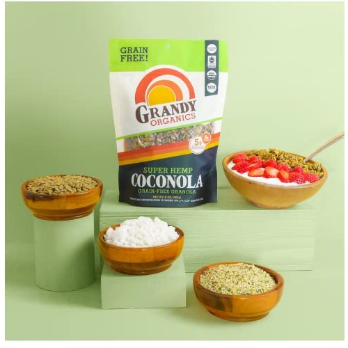Grandy Organics Organic Coconut Granola, Variety Pack Coconola -...