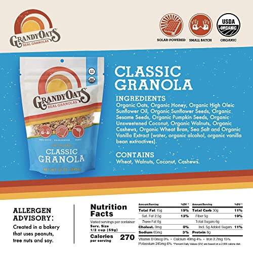 Grandy Oats Organic Granola,10lb Bulk Bag - Classic Granola with...