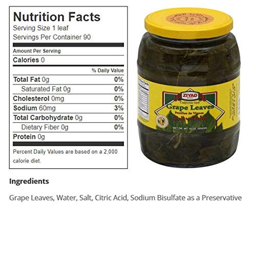 Ziyad Grape Leaves - Pack Of 4 Jars - 16Oz/454G - Tender Leaves