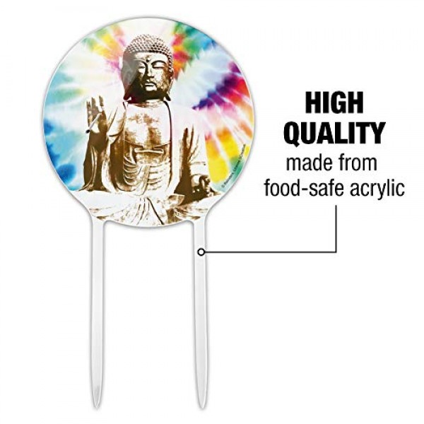 GRAPHICS & MORE Acrylic Tie Dyed Buddha Serenity Cake Topper Par...
