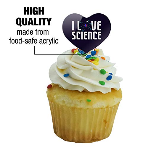 Graphics &Amp; More I Love Science Atom Heart Love Cupcake Picks Top