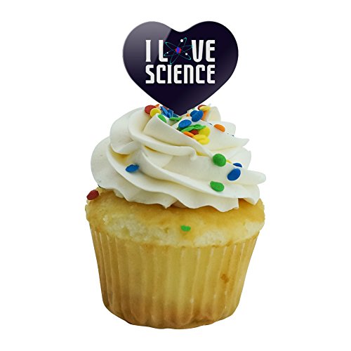 Graphics &Amp; More I Love Science Atom Heart Love Cupcake Picks Top