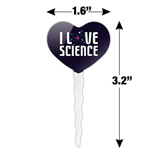 Graphics &Amp; More I Love Science Atom Heart Love Cupcake Picks Top