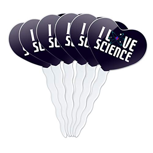 Graphics &Amp; More I Love Science Atom Heart Love Cupcake Picks Top