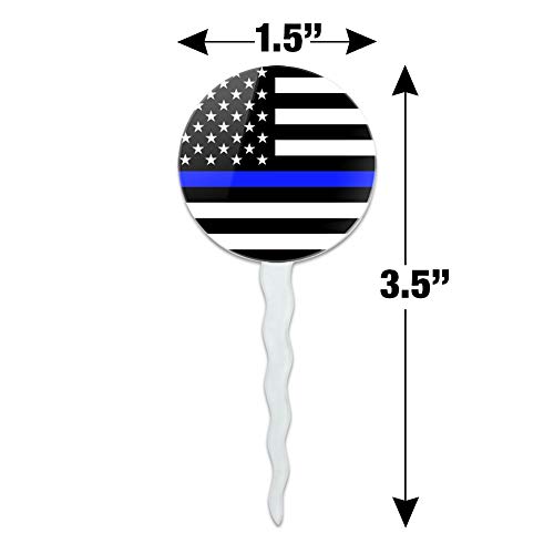 Graphics &Amp; More Thin Blue Line American Flag Cupcake Picks Toppe