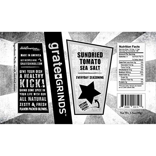 Sundried Tomato Sea Salt In A Refillable Spice Grinder Bottle