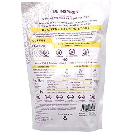 Grateful Earth: Super Brain Blend Instant Coffee - Medium Roast,