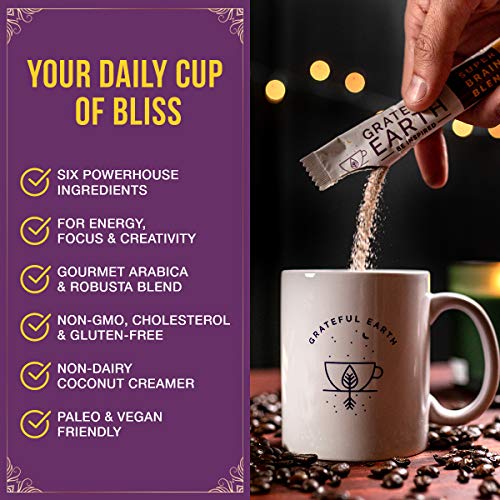 Grateful Earth: Super Brain Blend Instant Coffee - Medium Roast,