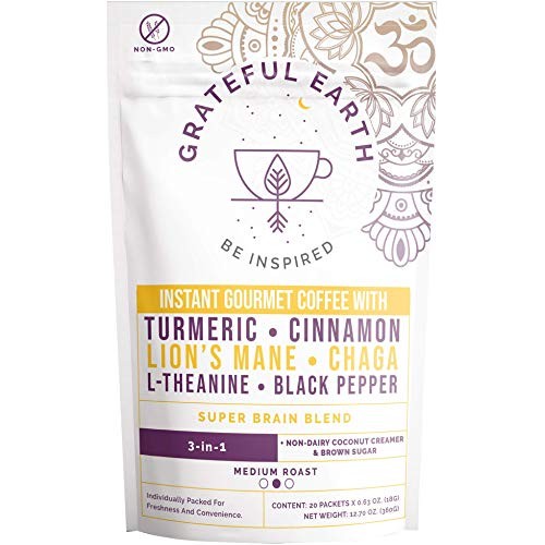 Grateful Earth: Super Brain Blend Instant Coffee - Medium Roast,