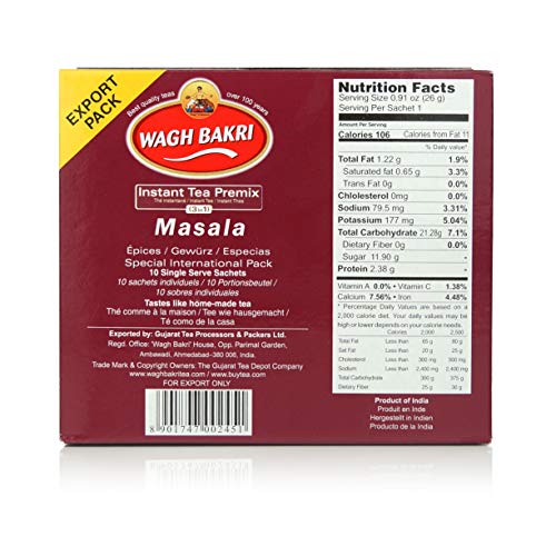 Great Bazaar Wagh Bakri Instant Masala Chai Tea, 260 Gram