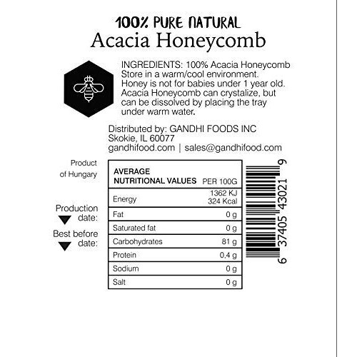 Taj Gourmet All Natural Raw Honeycomb Acacia Honey Comb, 200G 7