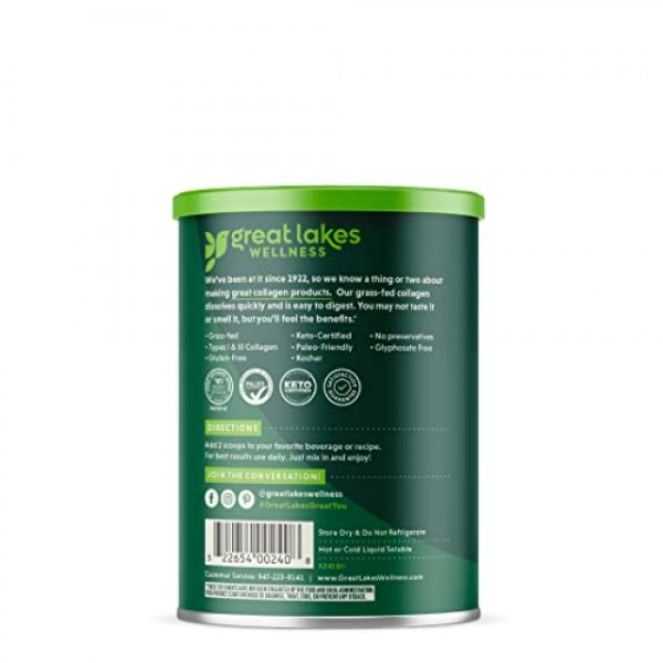 Great Lakes Gelatin, Collagen Hydrolysate, Unflavored Beef Prote...