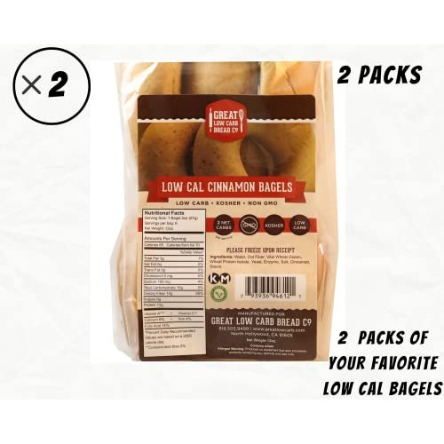 Great Low Carb 65 Calorie Cinnamon Bagels 2 Bags| | Vegan Friend...
