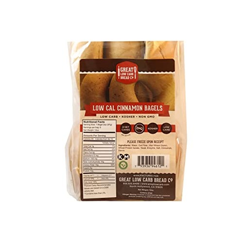 Great Low Carb 65 Calorie Cinnamon Bagels 4 Bags| | Vegan Friend...