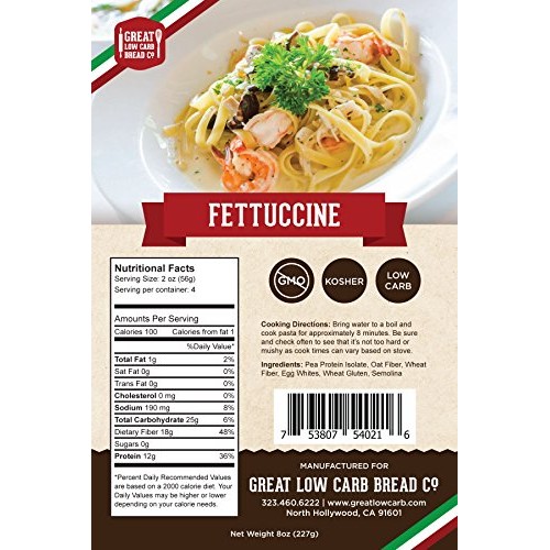 Great Low Carb Bread Company - Fettuccine Pasta, 8 Ounces