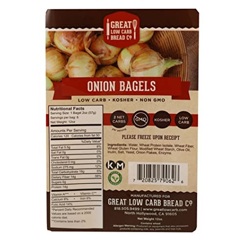 Great Low Carb Onion Bagels| Vegan Friendly| Kosher| Served Fres...