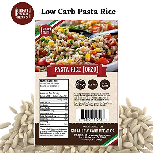Great Low Carb Bread Co. Pasta Rice Orzo 8Oz