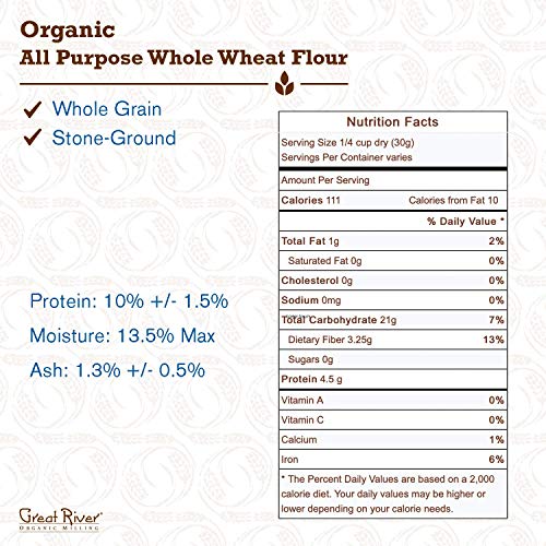 Great River Organic Milling, Bread Flour Blend, All Purpose Whol