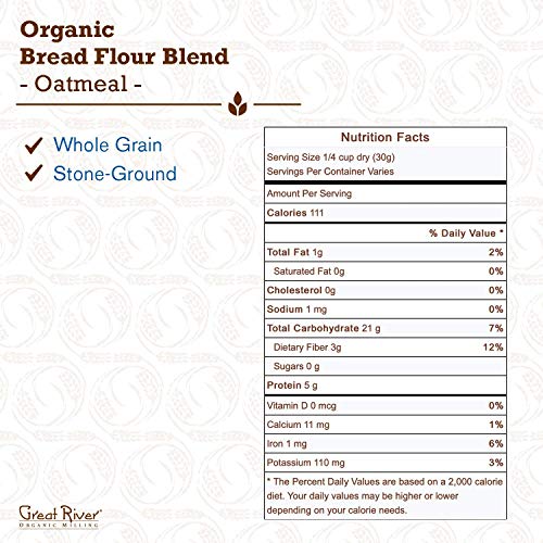 Great River Organic Milling, Bread Flour Blend, Oatmeal Blend, S