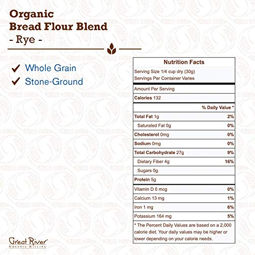 Great River Organic Milling, Bread Flour Blend, Rye Blend, Stone