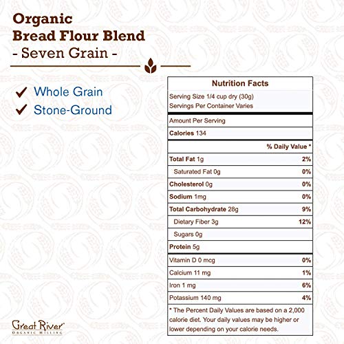 Great River Organic Milling, Bread Flour Blend, Seven Grain Blen