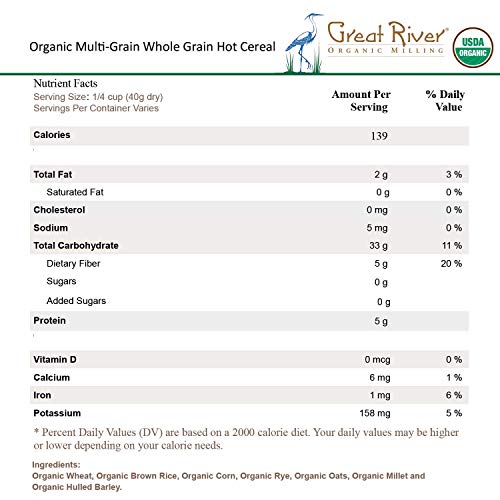 Great River Organic Milling, Hot Cereal, Multi-Grain Cereal, Org